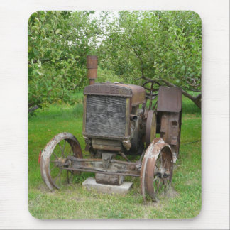 Vintage Tractor in Apple Orchard Mouse Pad