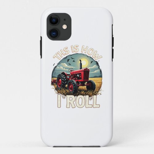 Vintage Tractor iPhone Case _ White