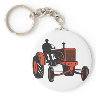 Vintage Tractor Keychain