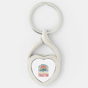 Vintage Tractor Old Man Quote Shirt Design_1 Keychain
