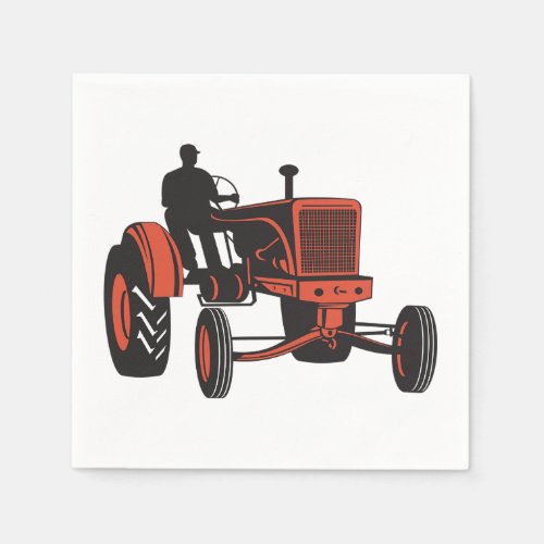 Vintage Tractor Paper Napkins