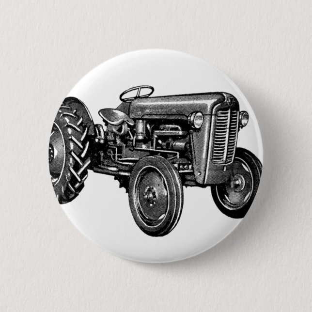 Vintage Tractor Pinback Button (Front)
