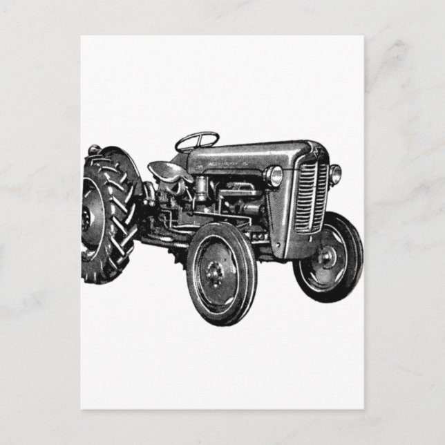 Vintage Tractor Postcard (Front)