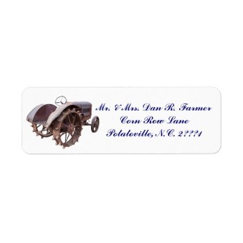 Vintage Tractor- Return Address Labels by NedHReece at Zazzle