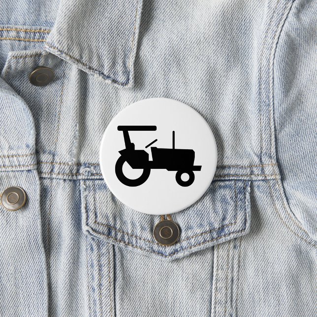 Vintage Tractor Silhouette Farm Equipment Icon  Button (Creator Uploaded)