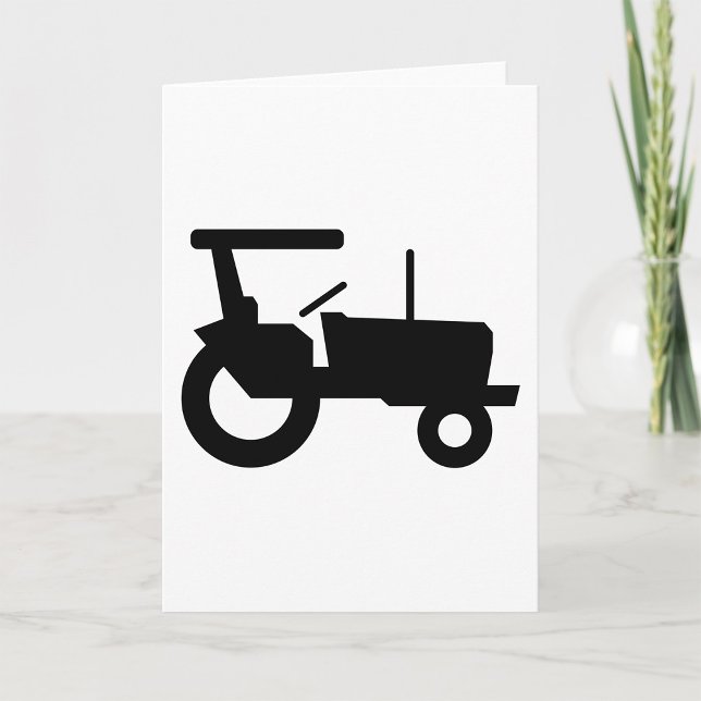 Vintage Tractor Silhouette Farm Equipment Icon  Card (Creator Uploaded)