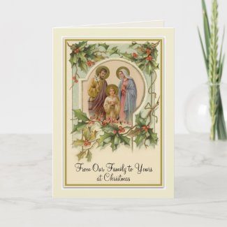 Vintage Traditional Catholic Christmas Holy Family Card