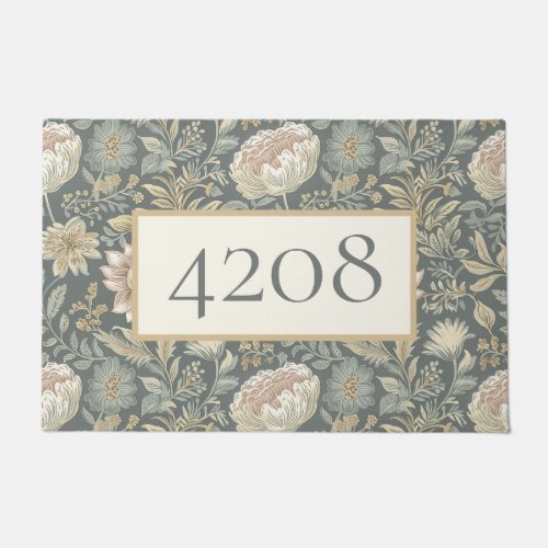 Vintage Traditional Floral Flower Botanical  Doormat