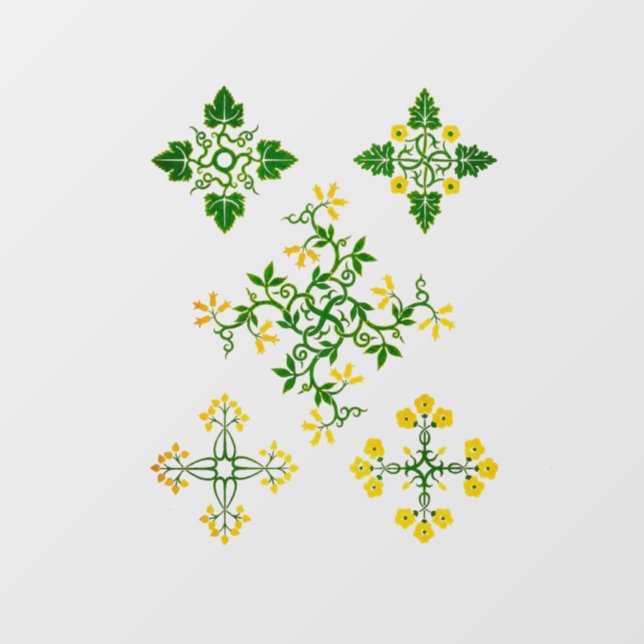 Vintage Traditional Folk Art Design #2 Wall Decal (Front)