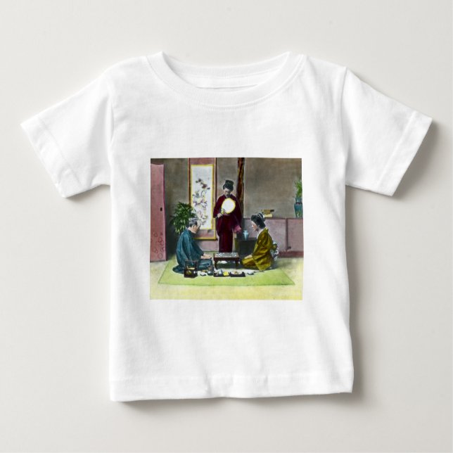 Vintage Traditional Japanese Mahjong 麻雀 Baby T-Shirt (Front)