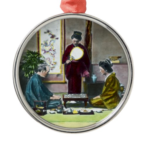 Vintage Traditional Japanese Mahjong 麻雀 Metal Ornament