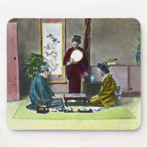 Vintage Traditional Japanese Mahjong 麻雀 Mouse Pad