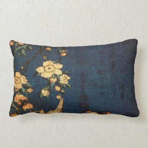 Vintage Traditional Japanese Paper Print Lumbar Pillow
