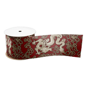 Vintage Traditional Japanese Paper Print Satin Ribbon