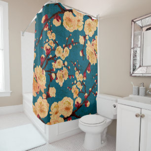 Vintage Traditional Japanese Paper Print Shower Curtain