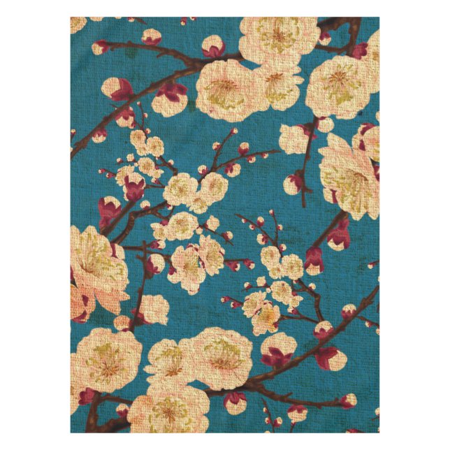 Vintage Traditional Japanese Paper Print Tablecloth (Front)