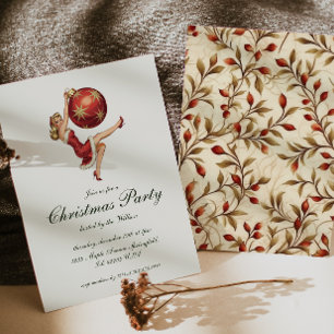 Vintage Traditional Santa Claus Christmas Party Invitation