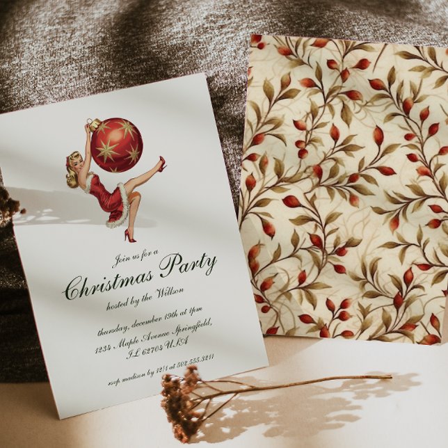 Vintage Traditional Santa Claus Christmas Party Invitation (Creator Uploaded)