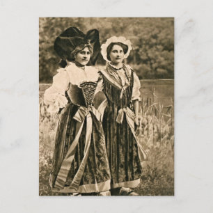 Vintage traditional women from Alsace and Lorraine Postcard