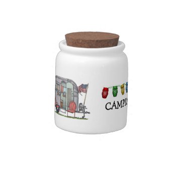 Vintage Trailer  Candy Jar by art1st at Zazzle