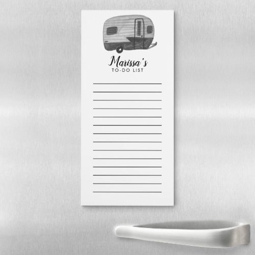 Vintage Trailer Custom Grocery Shopping To_DO List Magnetic Notepad