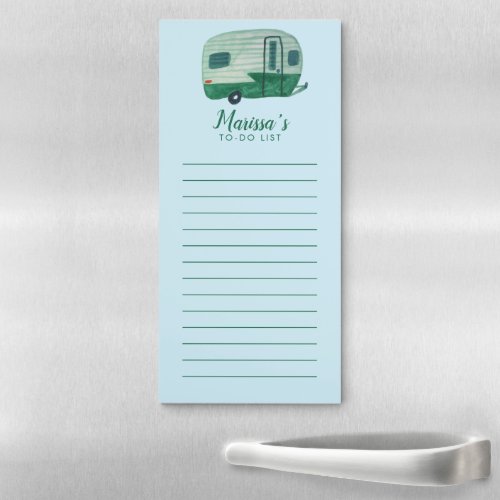 Vintage Trailer Custom Grocery Shopping To_DO List Magnetic Notepad