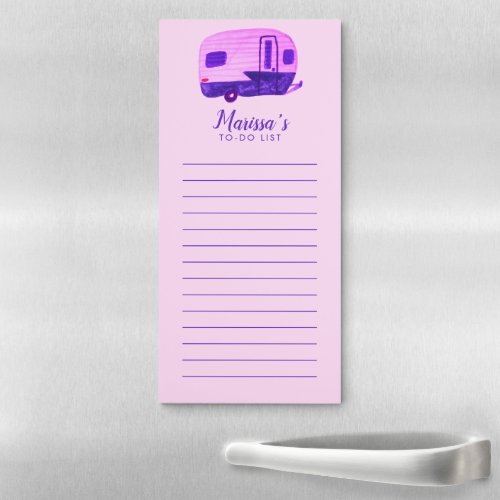 Vintage Trailer Custom Grocery Shopping To_DO List Magnetic Notepad