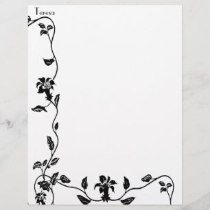 Vintage Trailing Vines Personalized Letterhead