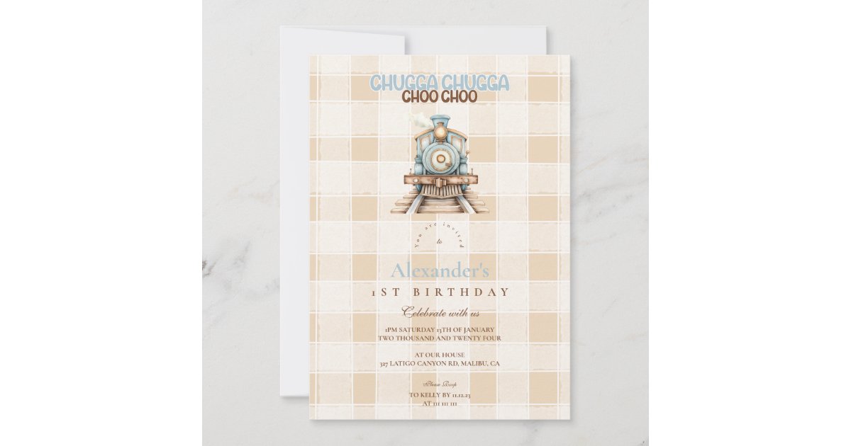 Vintage Train 1st Birthday Invitation | Zazzle