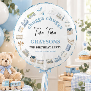 Vintage Train 2nd Birthday – Choo Choo Party Balloon