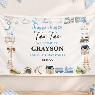 Vintage Train 2nd Birthday – Choo Choo Party Banner