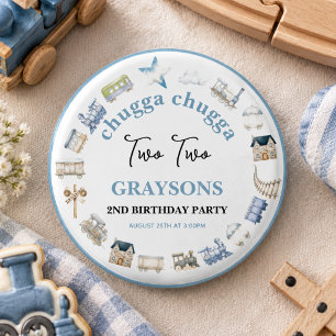 Vintage Train 2nd Birthday – Choo Choo Party Button