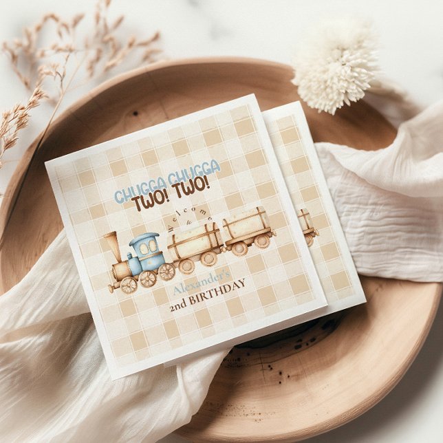Vintage Train 2nd Birthday  Napkins (Creator Uploaded)