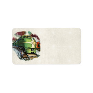 Vintage Train Address Label