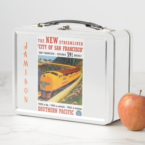 Vintage Train Advertising  Metal Lunch Box