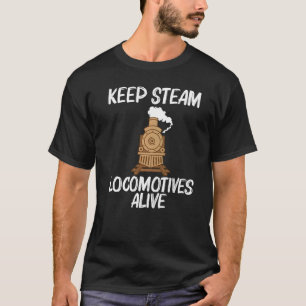 Vintage Train Art For Men Women Steam Locomotive M T-Shirt