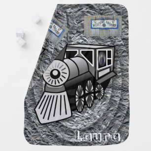 Vintage Train Baby Blanket