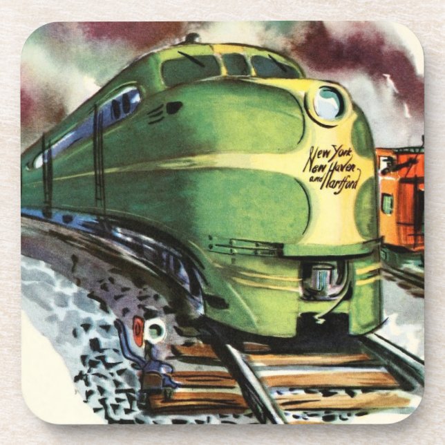 Vintage Train Beverage Coaster (Front)