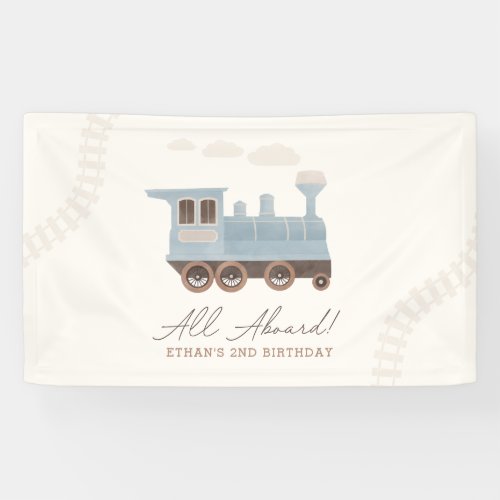 Vintage Train Birthday Banner