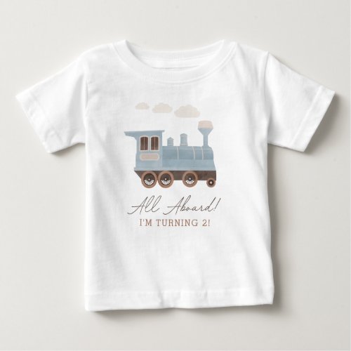 Vintage Train Birthday Party Baby T_Shirt
