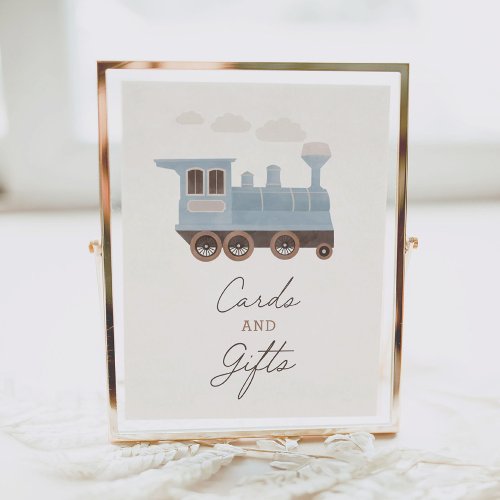 Vintage Train Birthday Party Cards and Gifts Sign