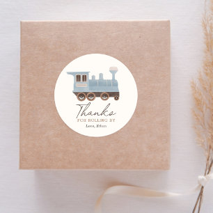 Vintage Train Birthday Party Classic Round Sticker