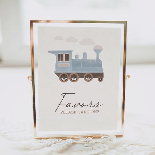 Vintage Train Birthday Party Favors Sign