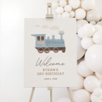 Vintage Train Birthday Party Welcome Sign