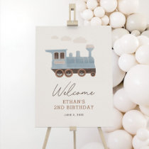 Vintage Train Birthday Party Welcome Sign