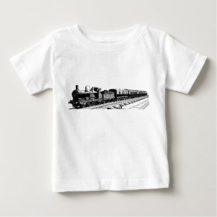 Vintage Train - Black Baby T-Shirt