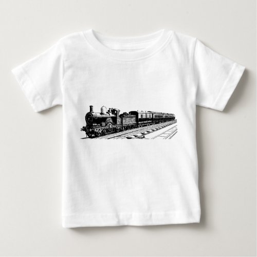 Vintage Train _ Black Baby T_Shirt
