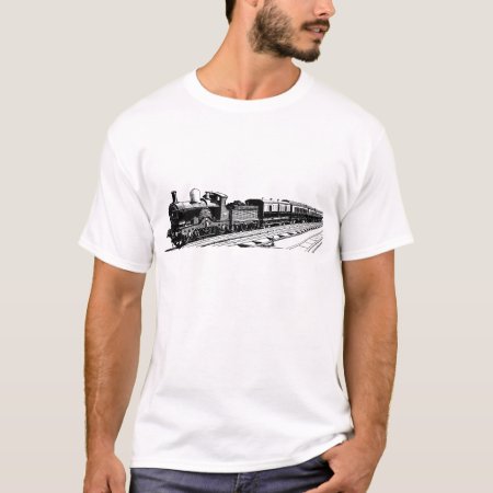 Vintage Train - Black T-shirt