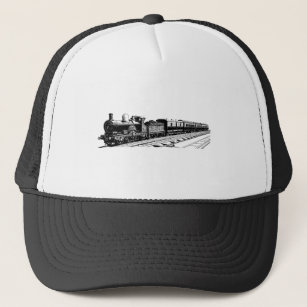 Vintage Train - Black Trucker Hat