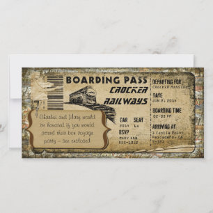 Vintage Train Boarding Pass